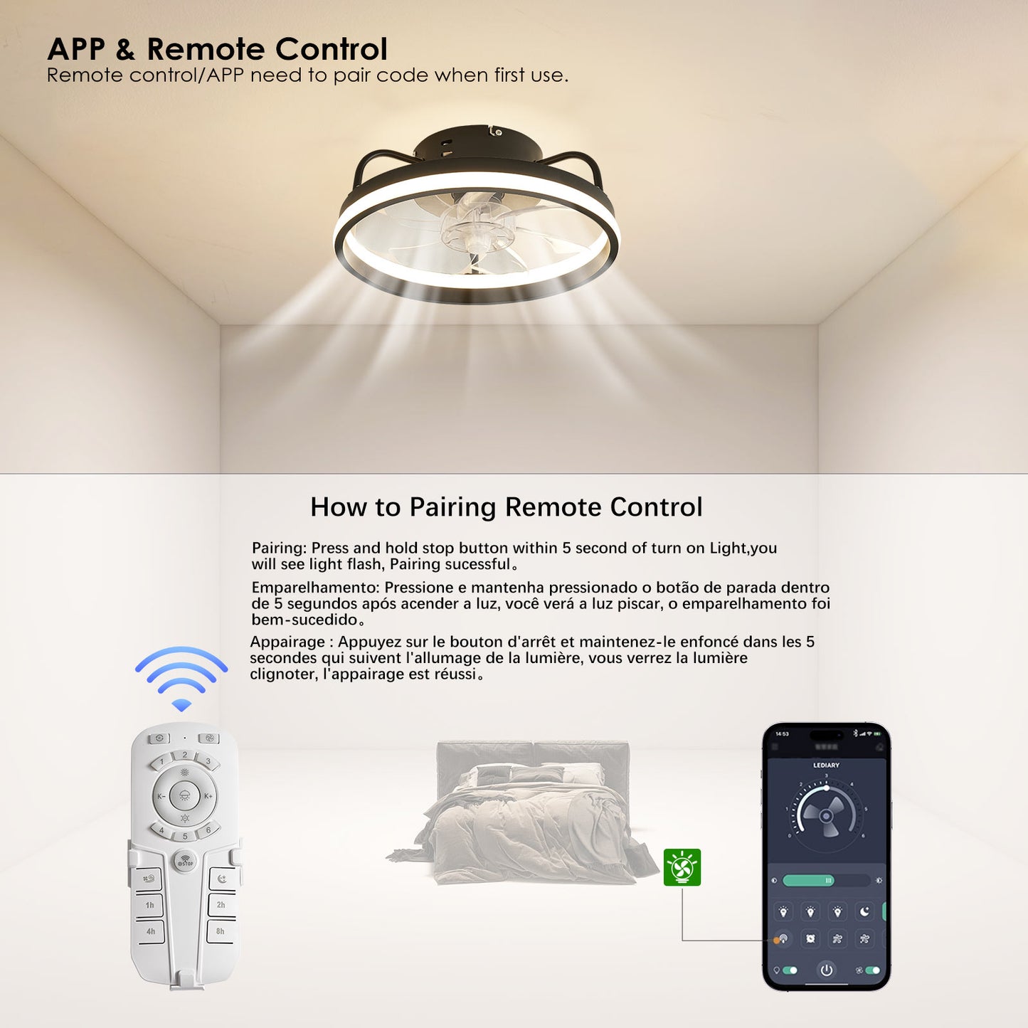 Dimmable LED Ceiling Fan – Comfort and sophistication at your fingertips!